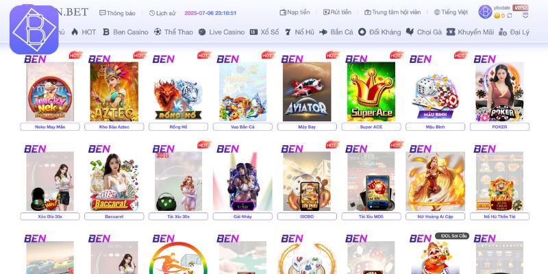 Hướng dẫn tận tình các bước nạp tiền BENBET đơn giản từ A - Z